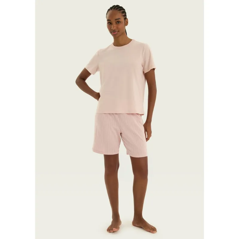 Pijama Feminino Curto Amplo Estampado - Rosa XP