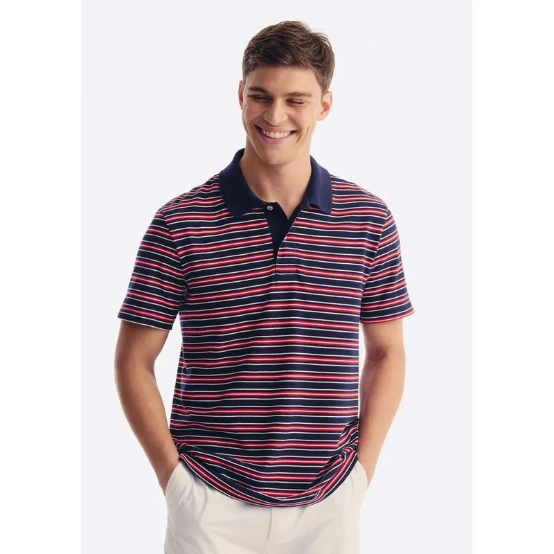 Camisa Polo Masculina Em Piquet Fio Tinto - Vermelho XG