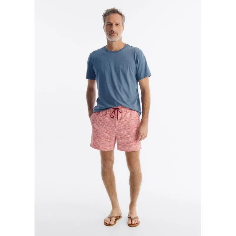 Shorts De Banho Masculino Estampado - Vermelho G
