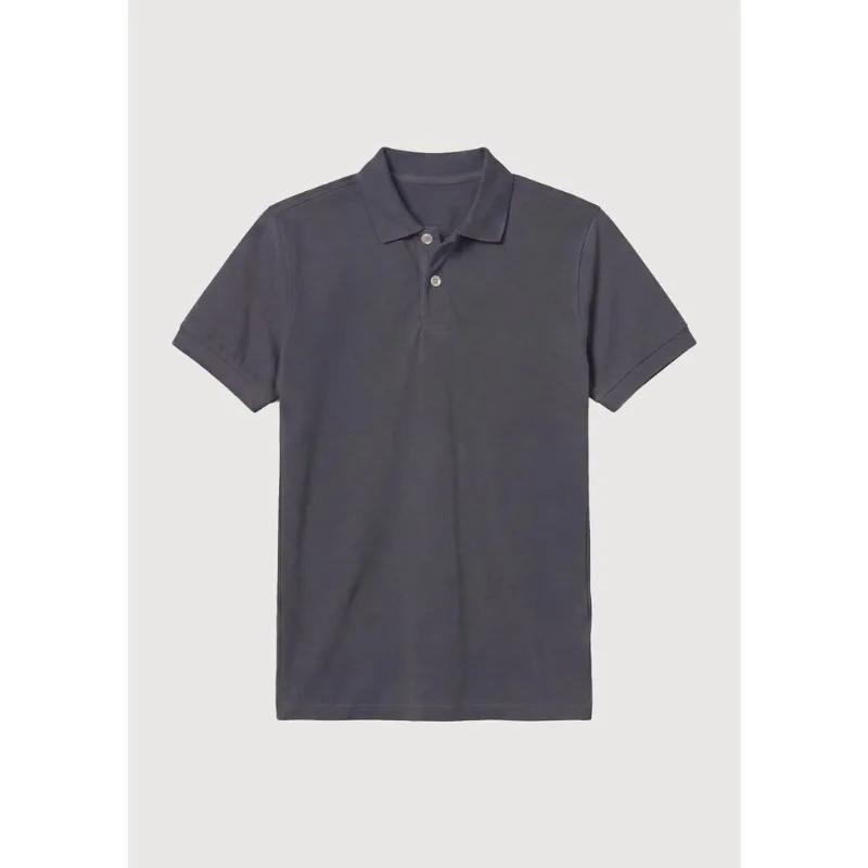 Polo Masculina Manga Curta Em Malha Premium - Azul EXG