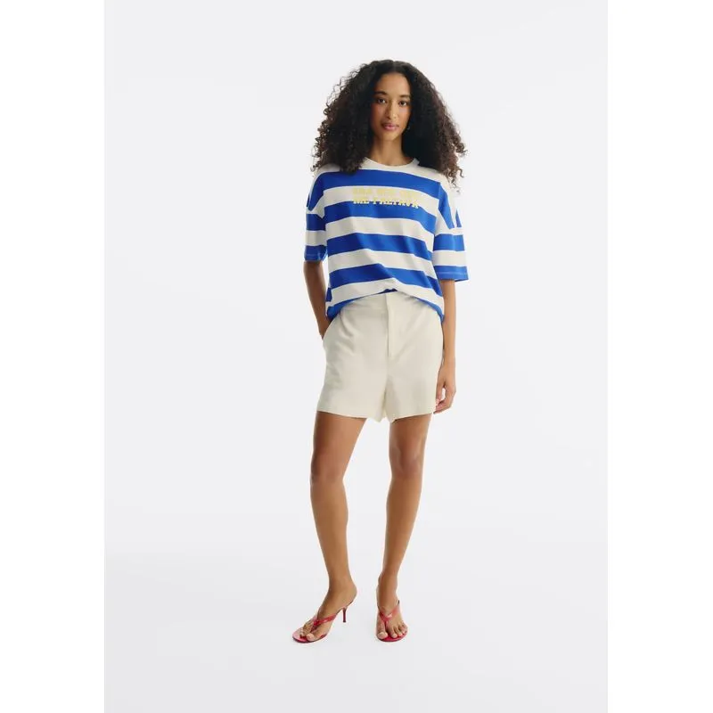 Shorts Feminino Reto Em Viscolinho - Off white 042