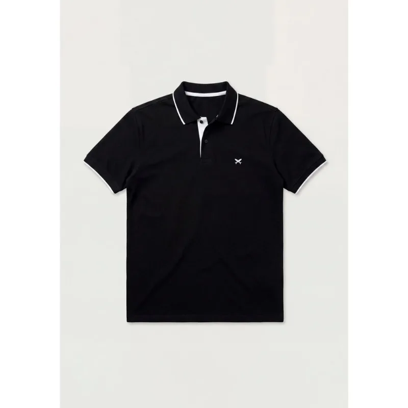 Polo Masculina Com Bordado Em Malha Premium - Preto XG