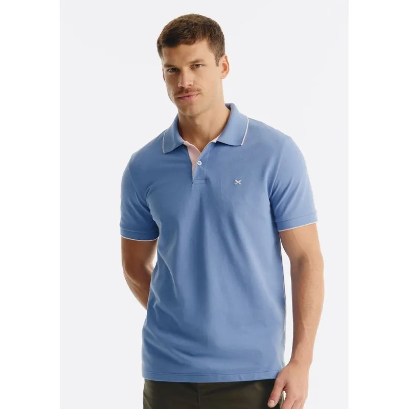 Polo Masculina Com Bordado Em Malha Premium - Azul XG