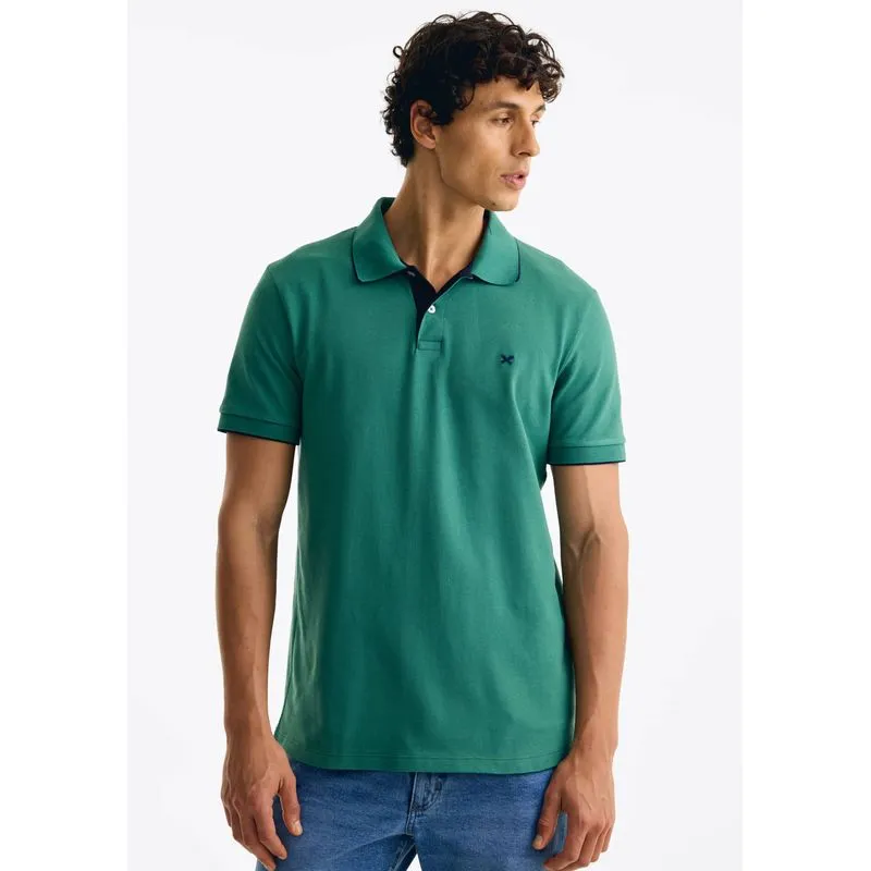 Polo Masculina Com Bordado Em Malha Premium - Verde XG