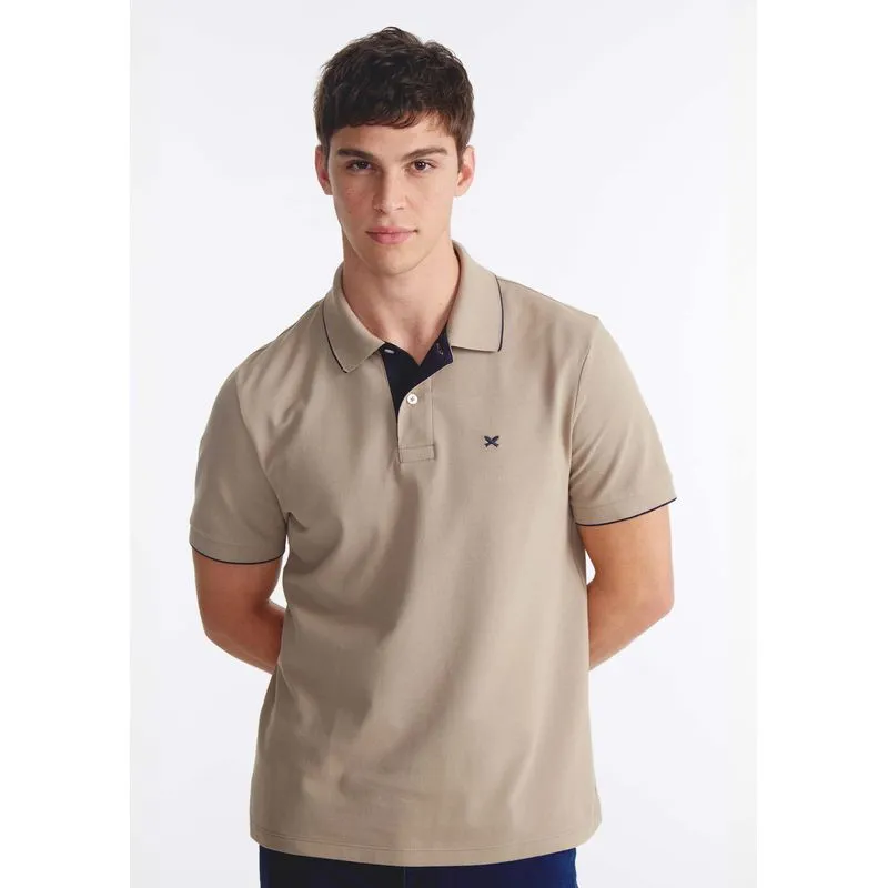 Polo Masculina Com Bordado Em Malha Premium - Bege XG