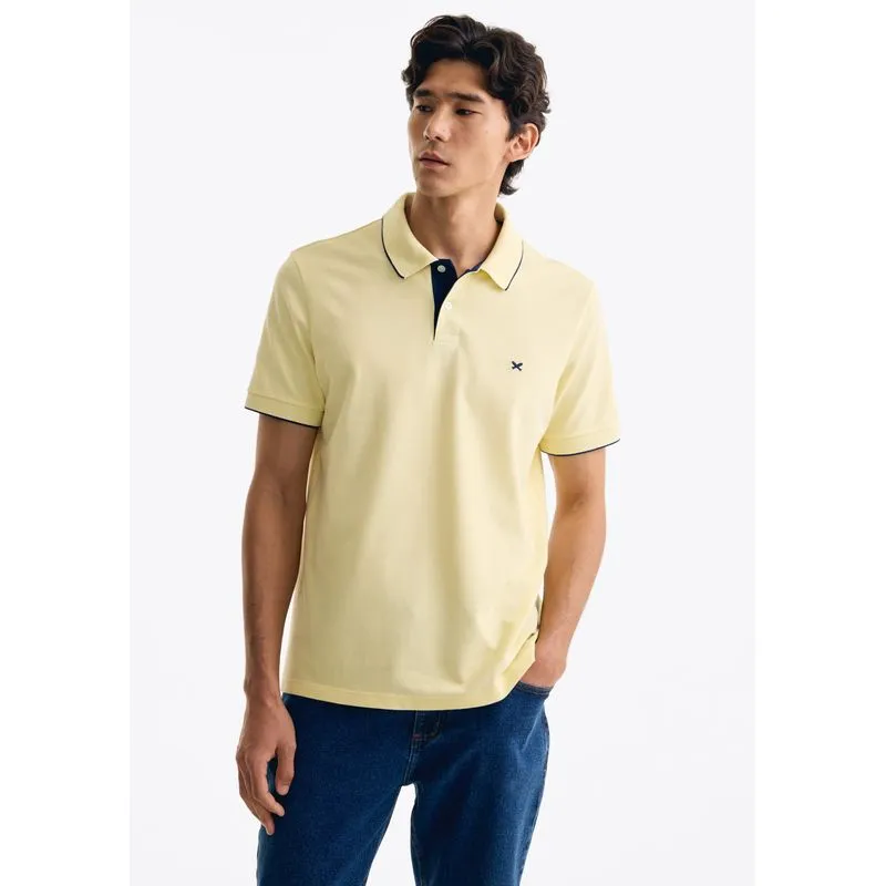 Polo Masculina Com Bordado Em Malha Premium - Amarelo M