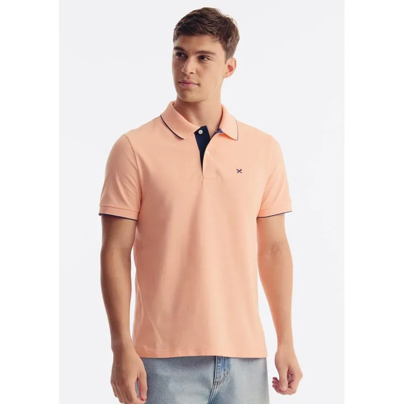 Polo Masculina Com Bordado Em Malha Premium - Salmão XXG