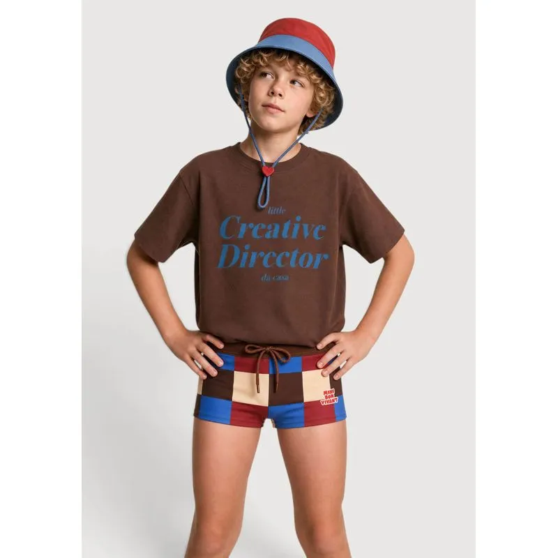 Sunga Infantil Em Lycra Com Estampa Hering Kids + Renata Vanzetto - Marrom 010