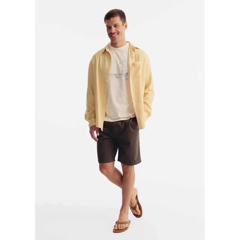 Bermuda Masculina Reta Em Sarja - Verde XG