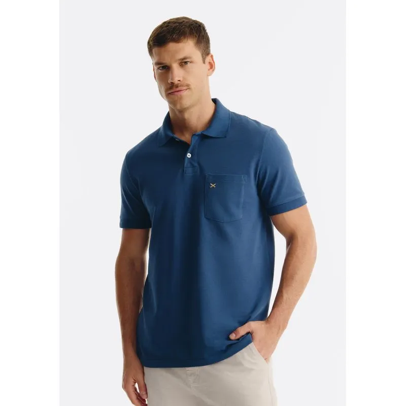 Camisa Polo Masculina Com Bordado - Azul P