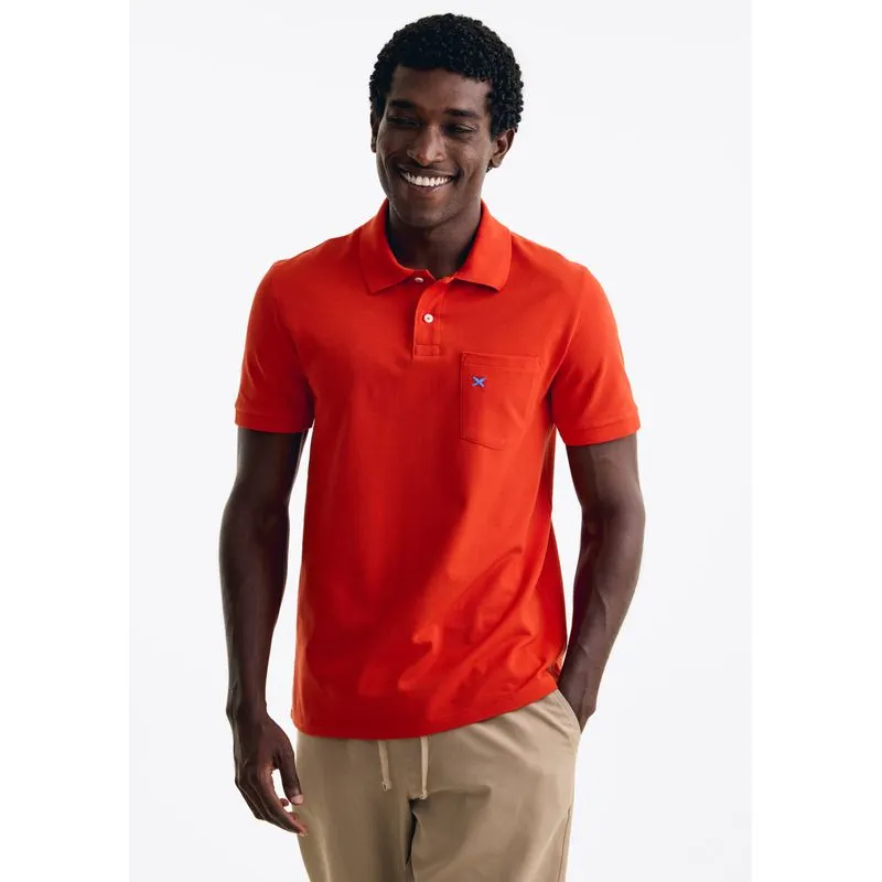 Camisa Polo Masculina Com Bordado - Vermelho P