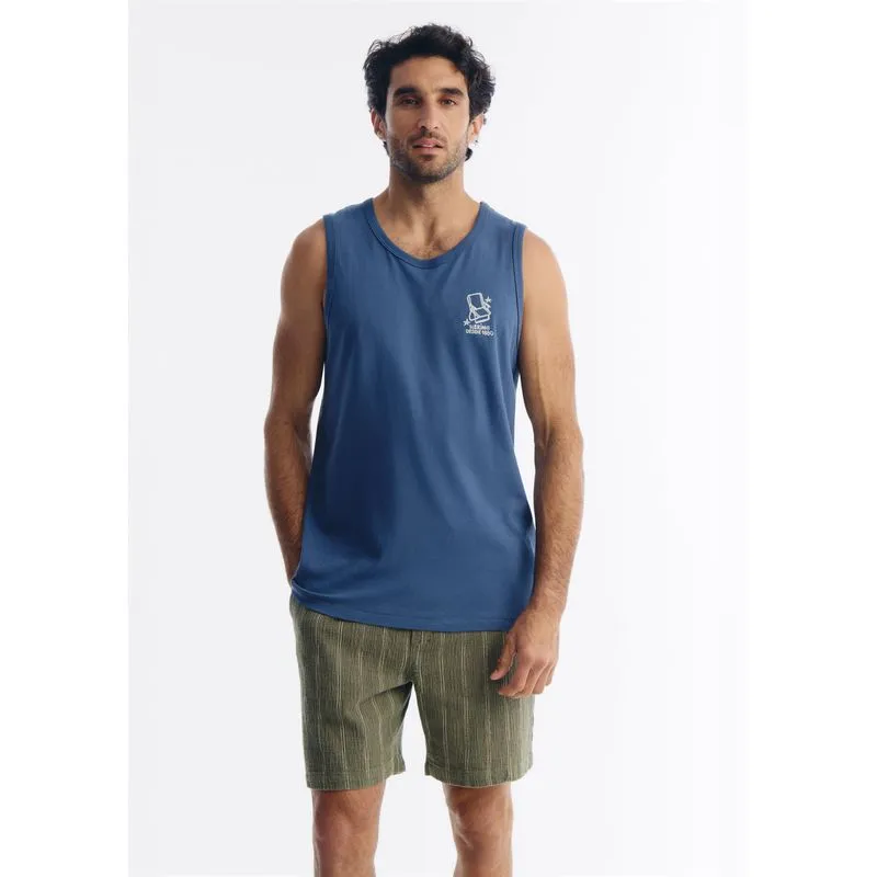 Regata Básica Masculina Regular Com Estampa - Azul P