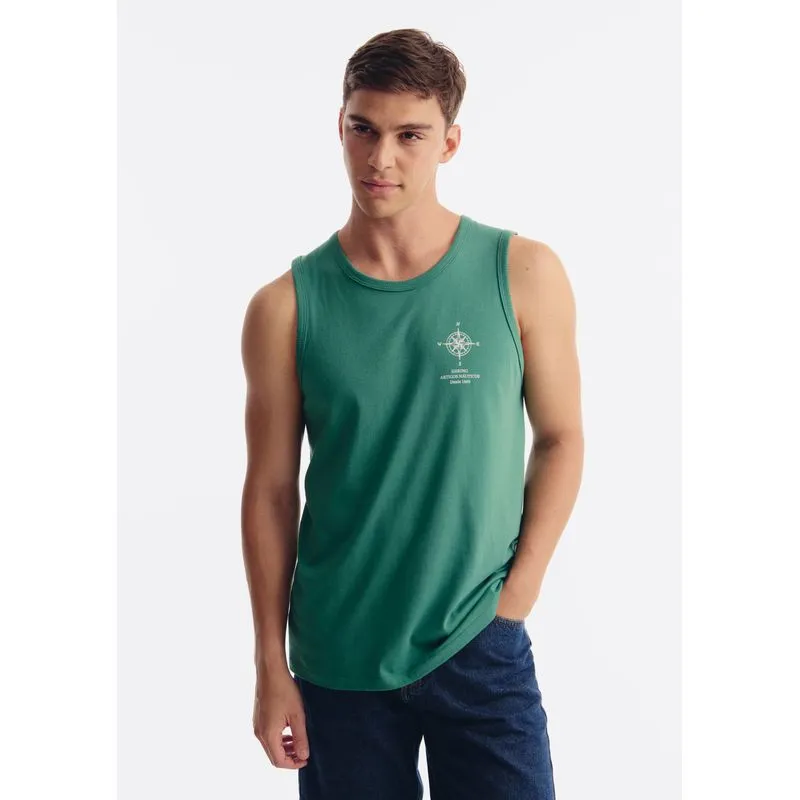 Regata Básica Masculina Regular Com Estampa - Verde G