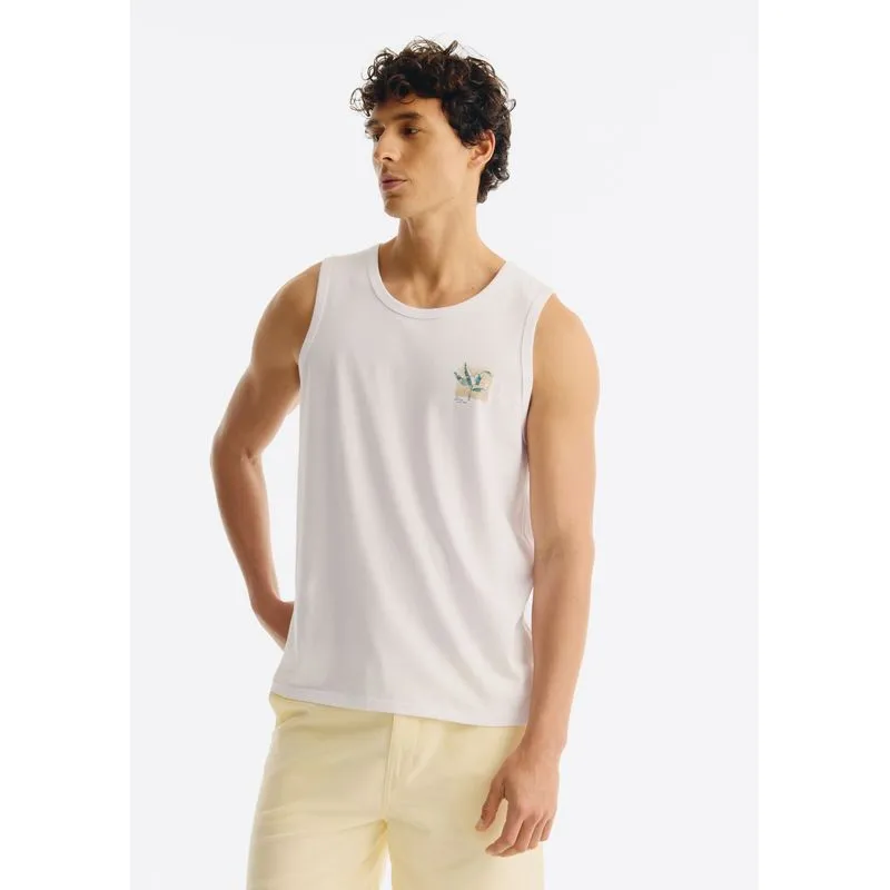 Regata Básica Masculina Regular Com Estampa - Branco P