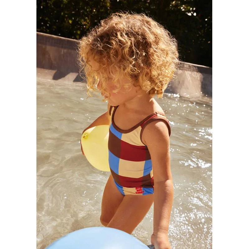 Maiô Infantil Em Lycra Com Estampa Hering Kids + Renata Vanzetto - Marrom 006