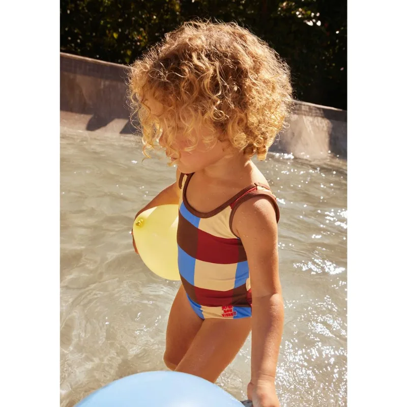 Maiô Infantil Em Lycra Com Estampa Hering Kids + Renata Vanzetto - Marrom 010