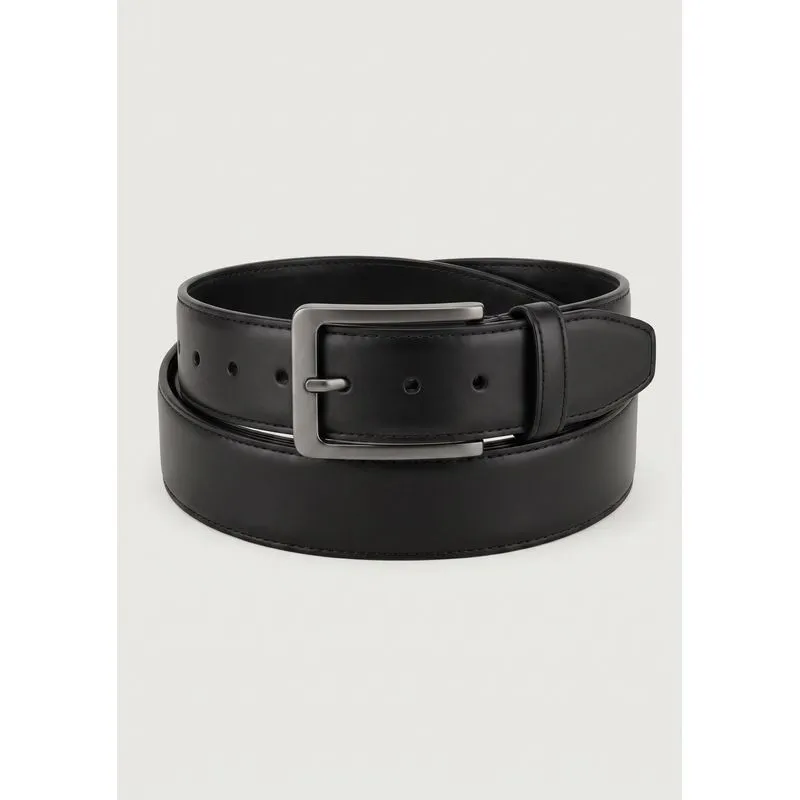 Cinto Masculino Em Couro Com Fivela - Preto G