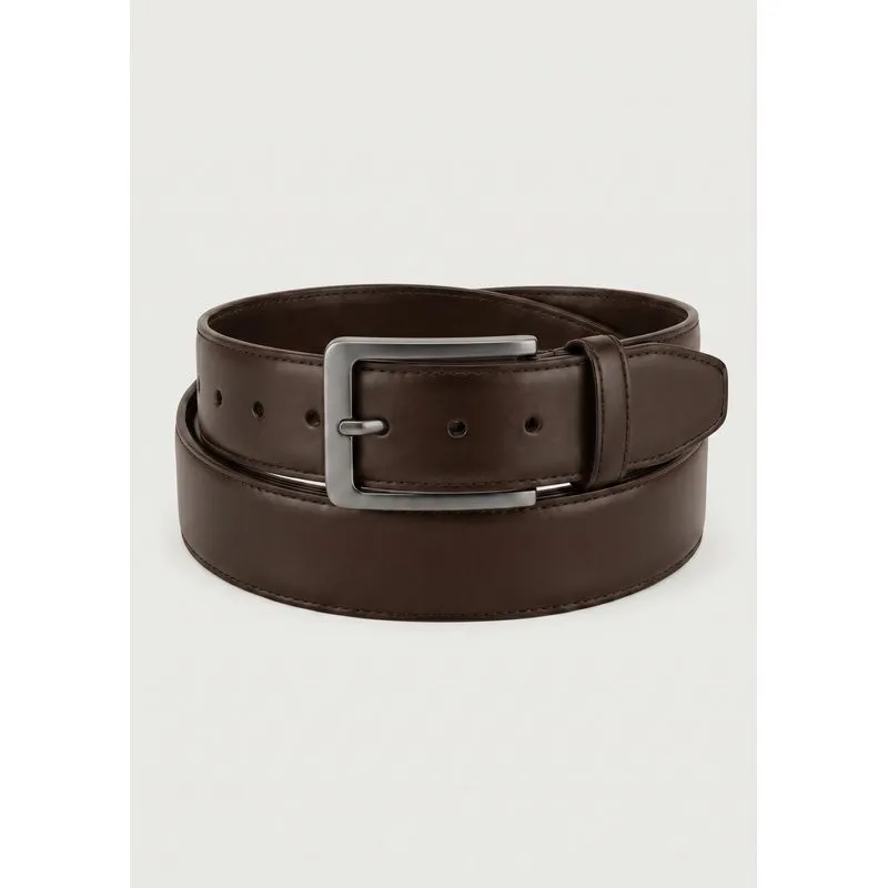 Cinto Masculino Em Couro Com Fivela - Marrom M