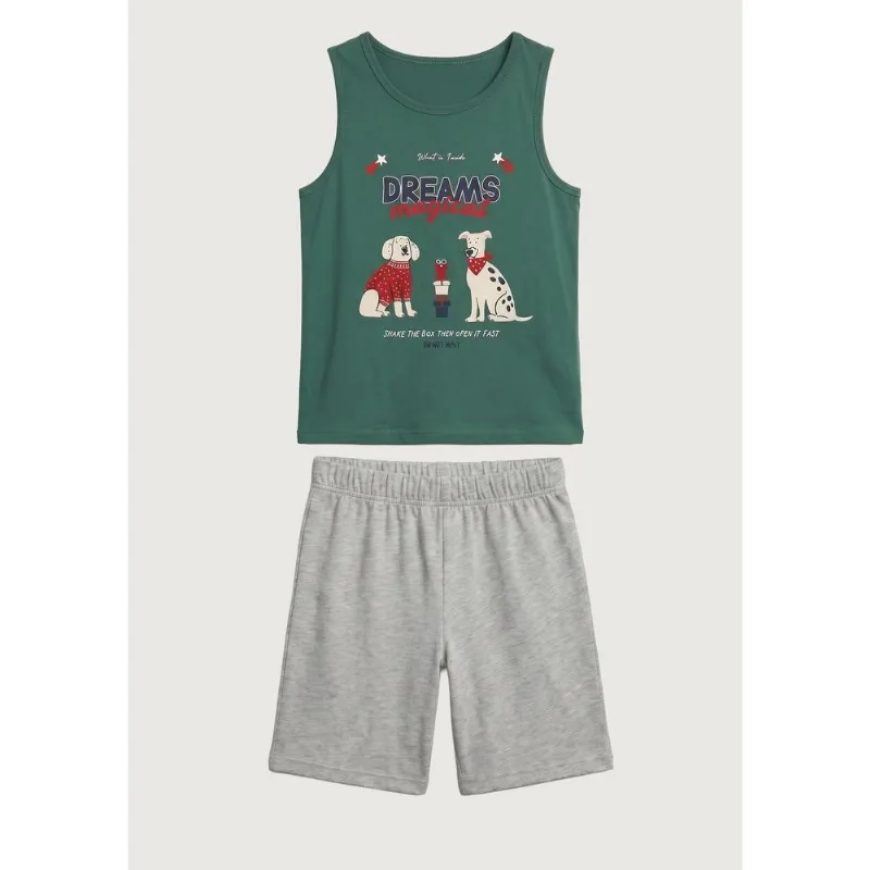 Pijama Infantil Menino Estampado - Verde 014