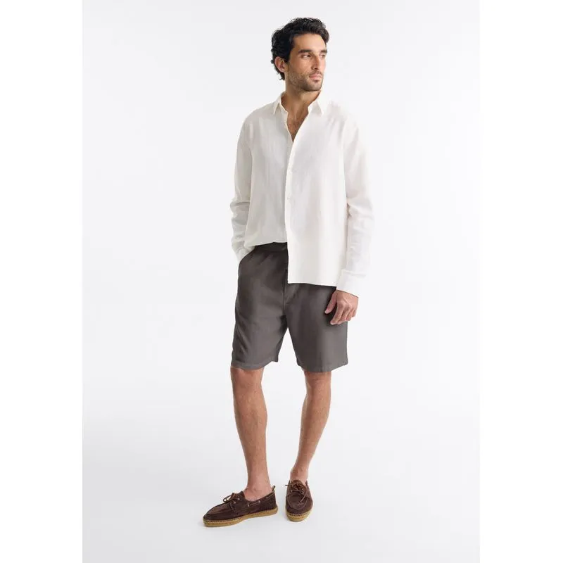 Bermuda Masculina Chino Taper Com Linho - Verde XXG