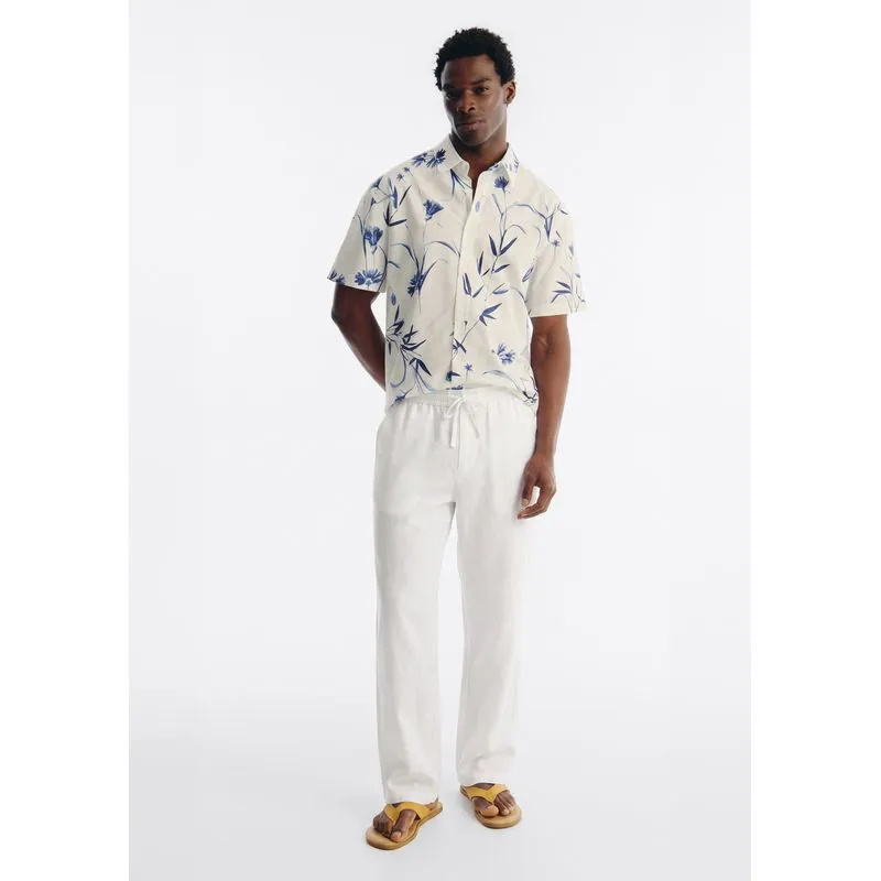 Calça Masculina Reta Em Sarja - Branco XG