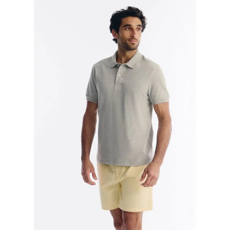 Polo Masculina Manga Curta Em Malha Premium - Cinza G