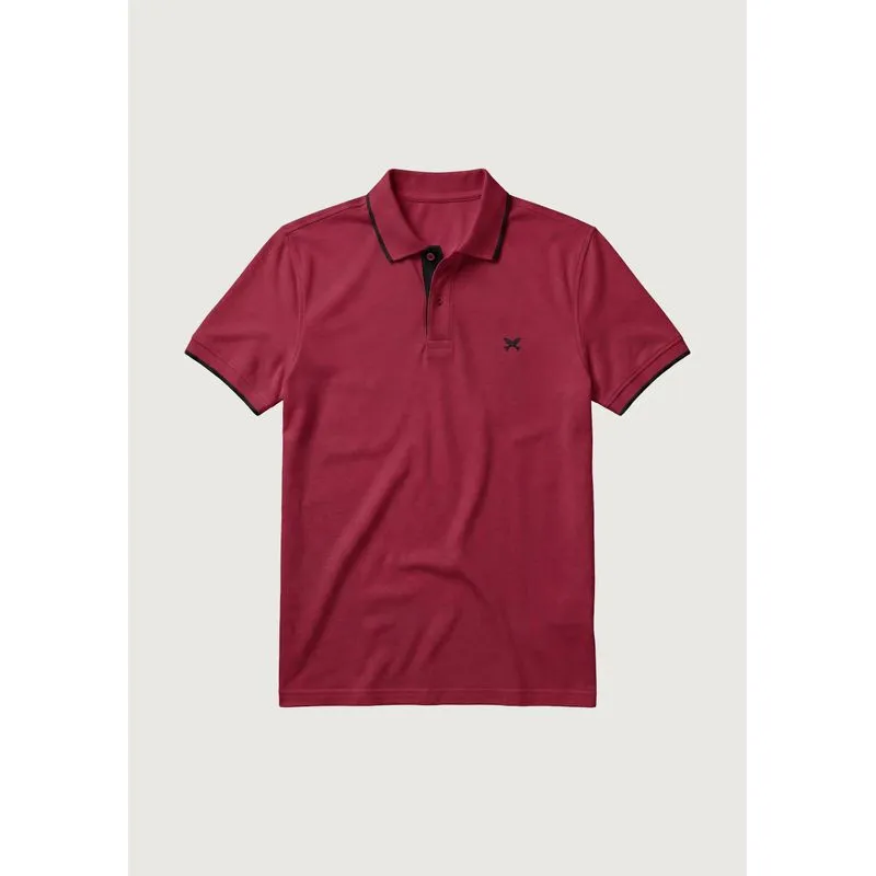 Polo Masculina Com Bordado Em Malha Premium - Vermelho XG