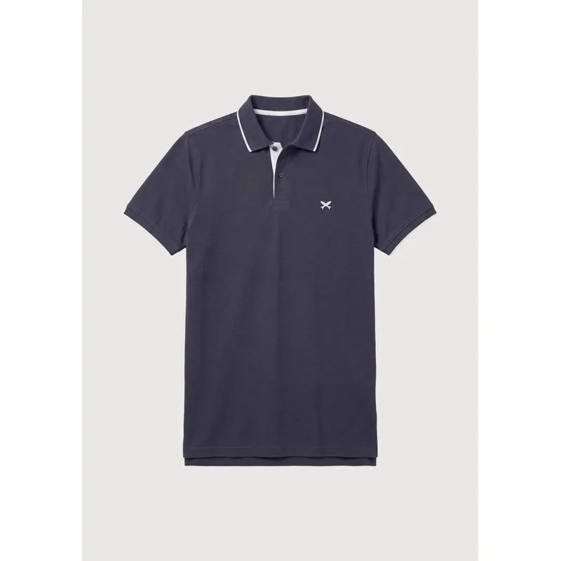 Polo Masculina Com Bordado Em Malha Premium - Azul XG