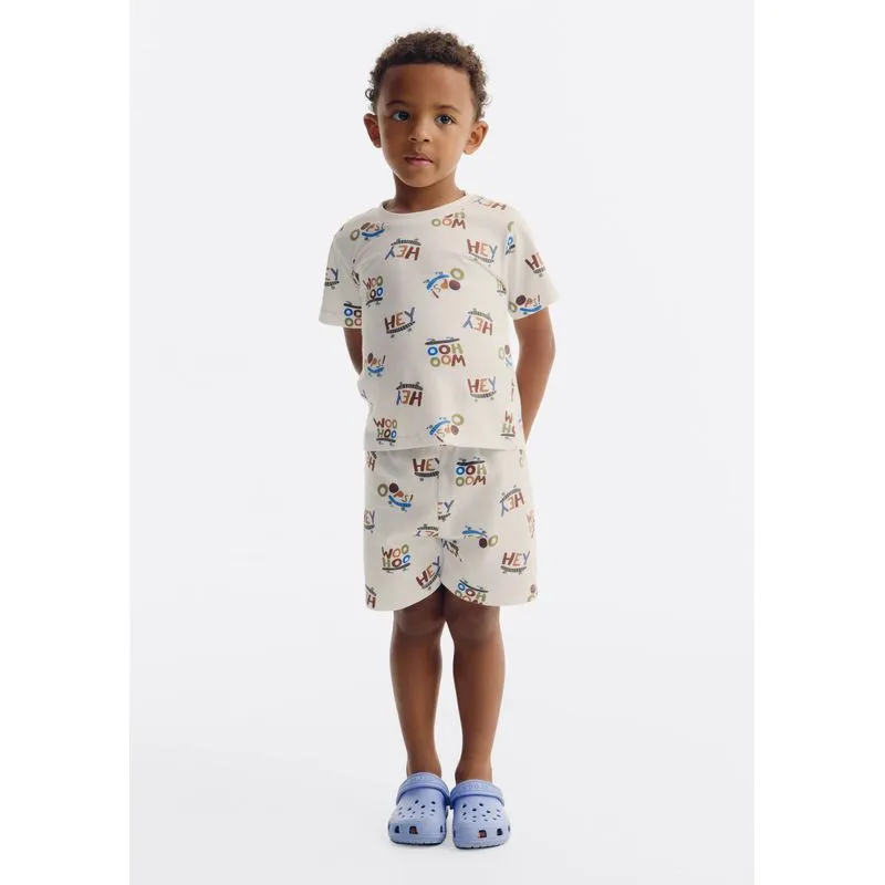 Shorts Infantil Menino Toddler Estampado - Off white 004