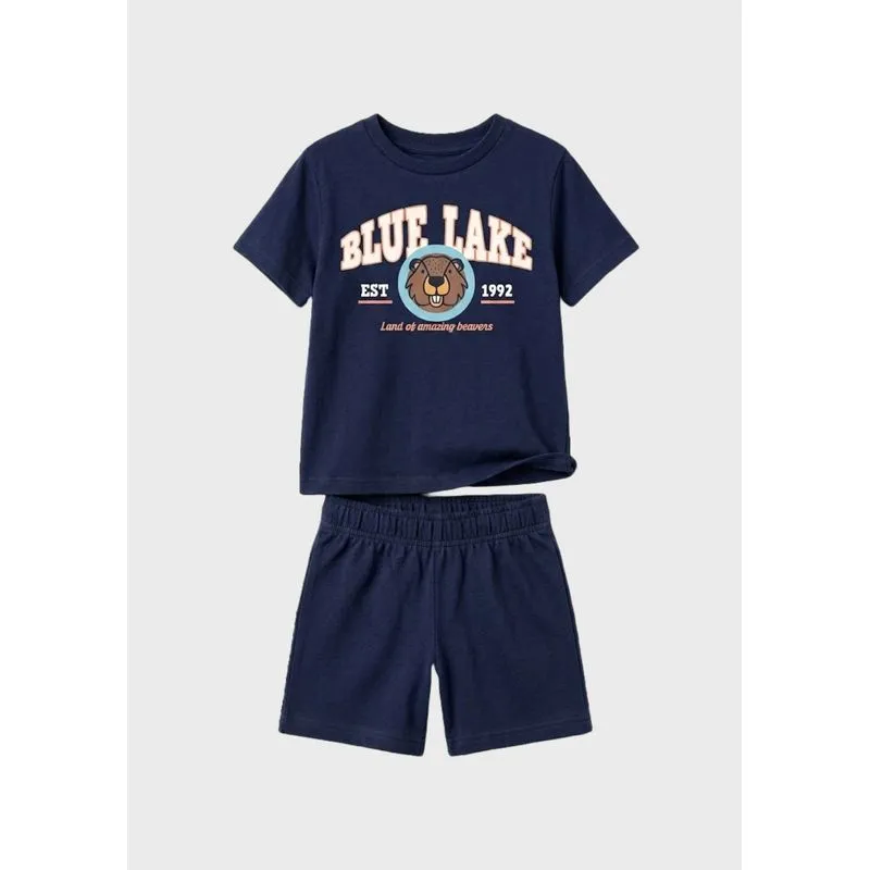 Conjunto Curto Infantil Menino Toddler - Azul 004