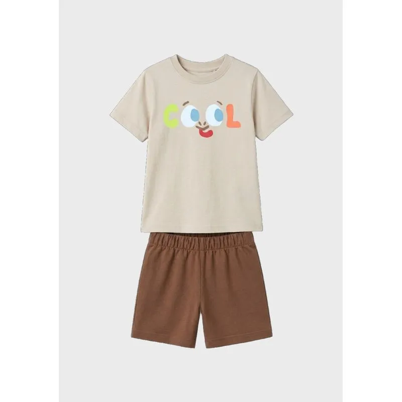 Conjunto Curto Infantil Menino Toddler - Marrom 004