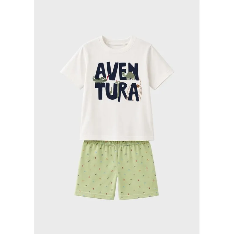 Conjunto Curto Infantil Menino Toddler Estampado - Verde 004