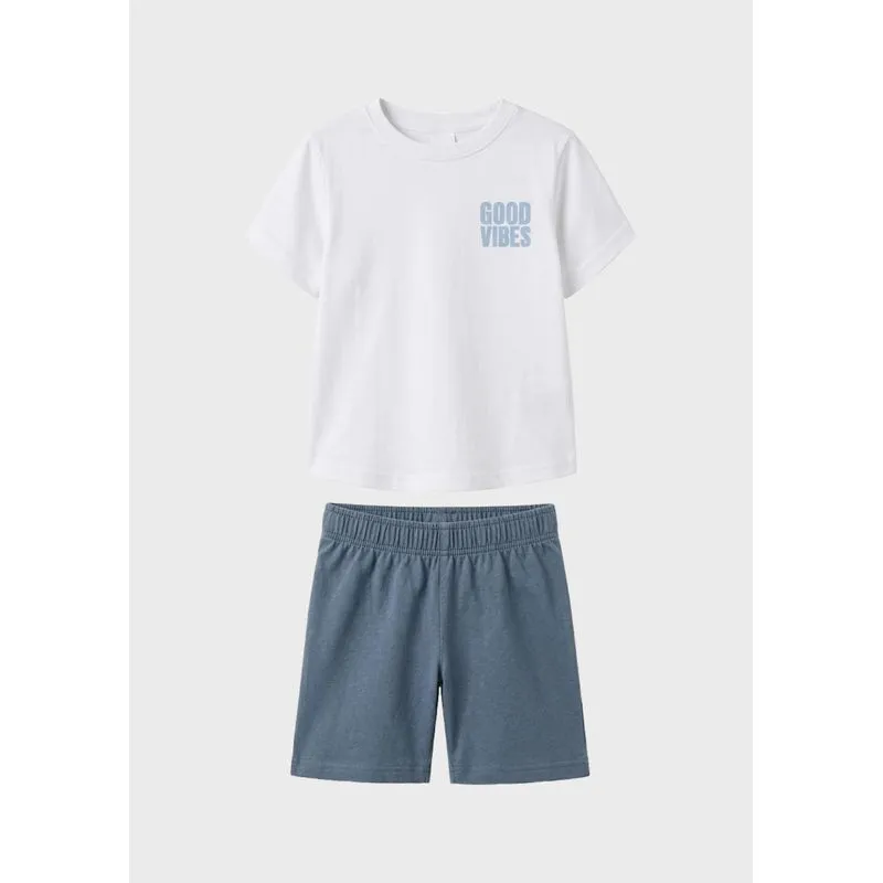 Conjunto Curto Infantil Menino Toddler Estampa Costas - Azul 002