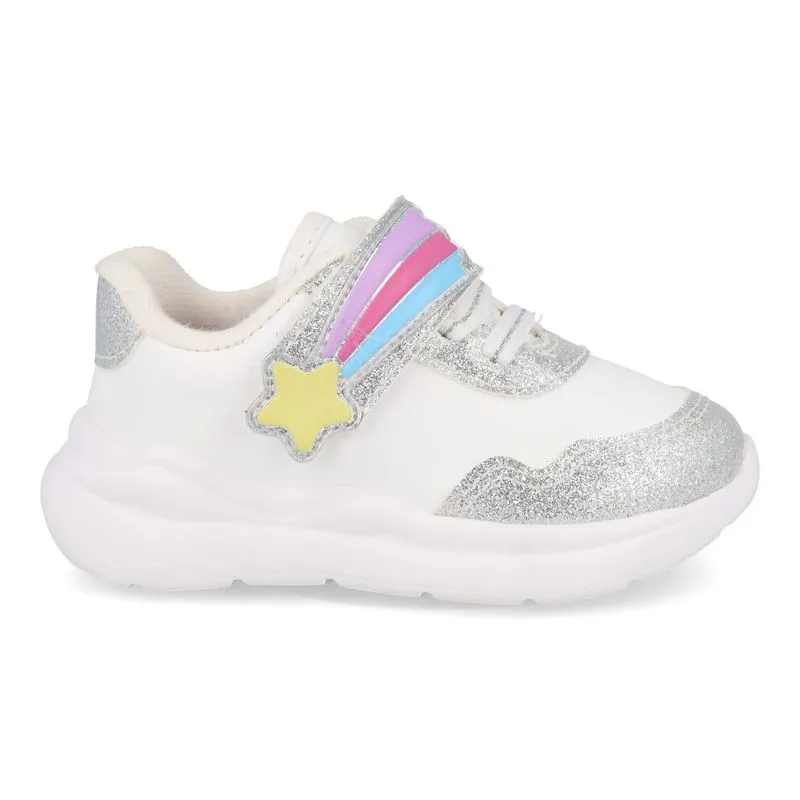 Tênis Casual Molekinha Estrela Infantil Branco BRANCO/PRATA - 25