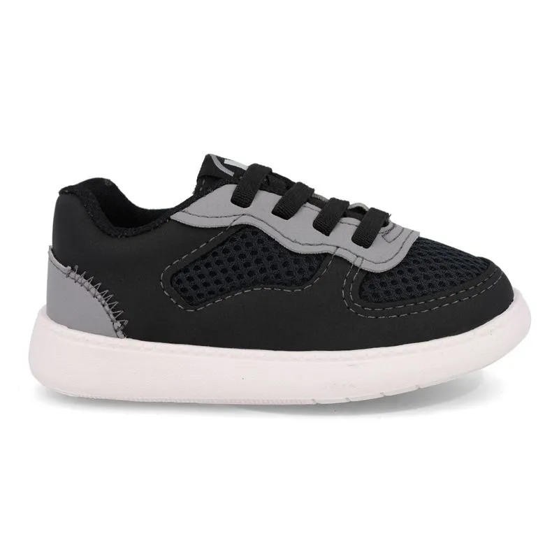 Tênis Casual Molekinho Nobuck Infantil Preto PRETO/PRETO/CINZA - 24