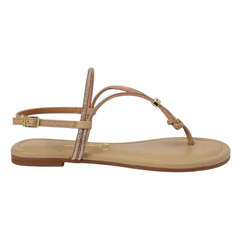 Sandália Rasteira Fem Vizzano Brilho Nude 6371.395 35 / Nude
