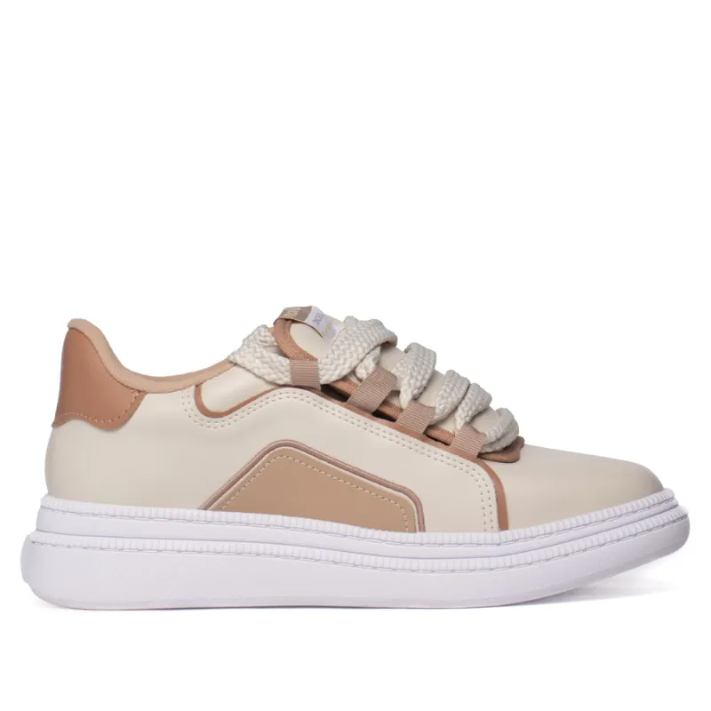 Tênis Feminino Moleca Napa Turim Nobuck Urbano Bege/Nude - 39