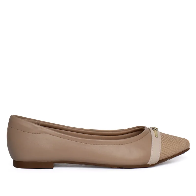 Sapatilha Feminina Modare Bico Fino Ultra Conforto Bege - 36