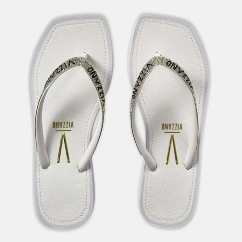 Chinelo Vizzano Rasteiro Tira Fina Metalizado - 6531.105.30158 35 / Branco