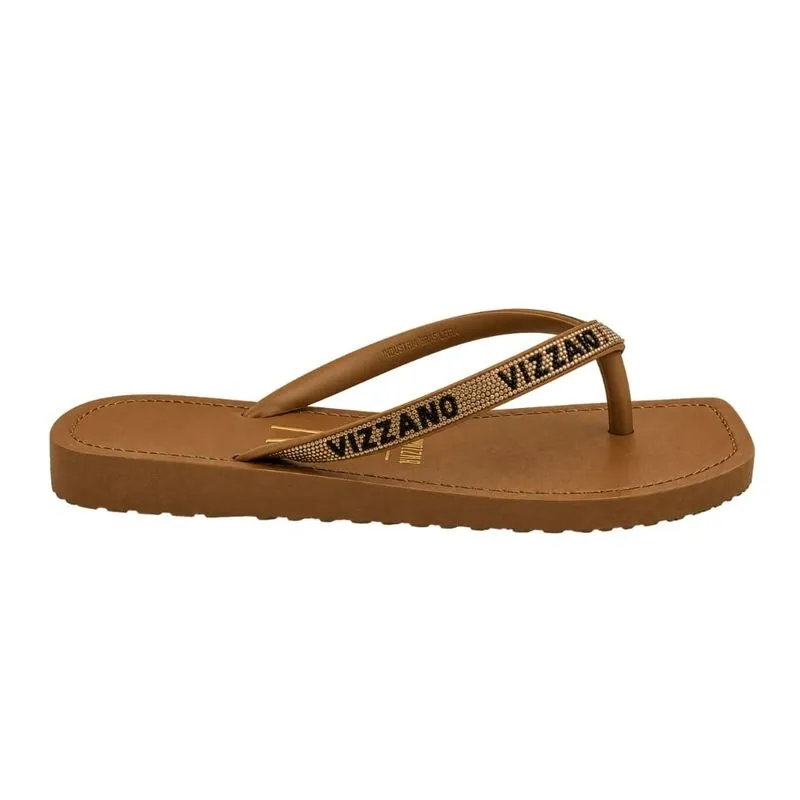 Chinelo Feminino Vizzano 6531.105 com Strass 33 / CAMEL