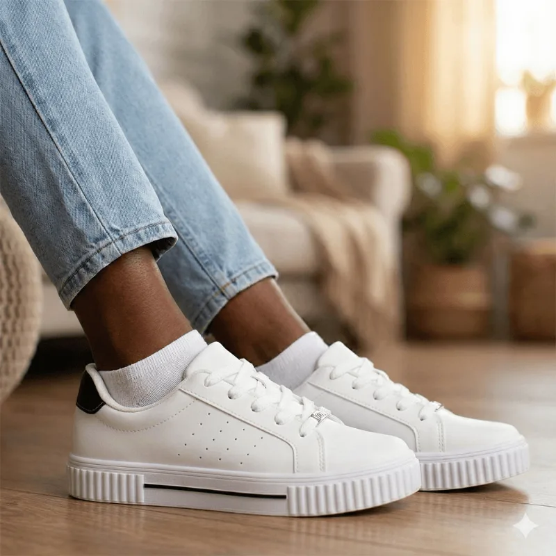 Tênis Feminino Vizzano Pelica Detalhe Metalizado Branco/Preto - 38
