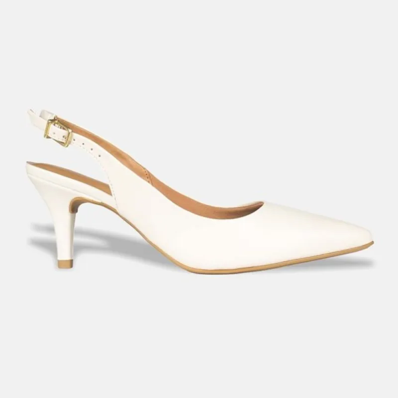 Sapato Scarpin Vizzano Slingback Salto Médio Napa Garda1185.700.29918 34 / Off White