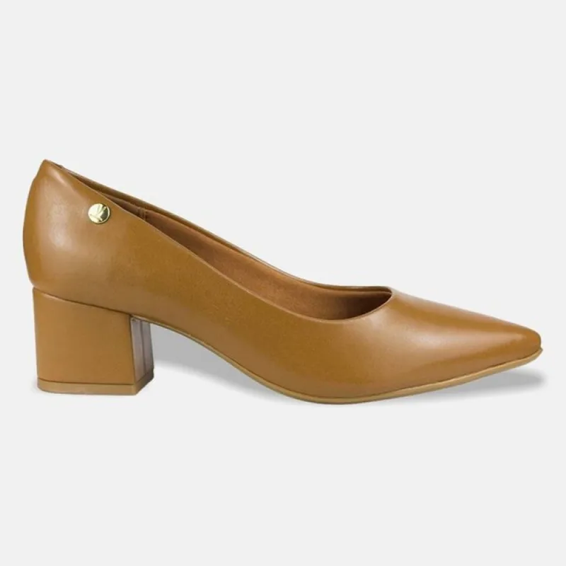 Sapato Scarpin Vizzano Bico Fino Salto Bloco Napa Garda - 1220.315.29918 36 / Camel