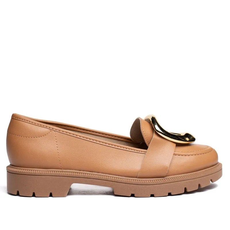 Mocassim Feminino Beira Rio Detalhe Dourado Caramelo - 38