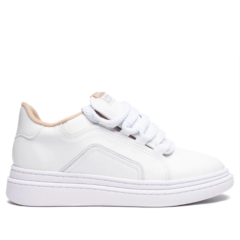 Tênis Feminino Moleca Urbano Napa Turim Branco/Bege - 38