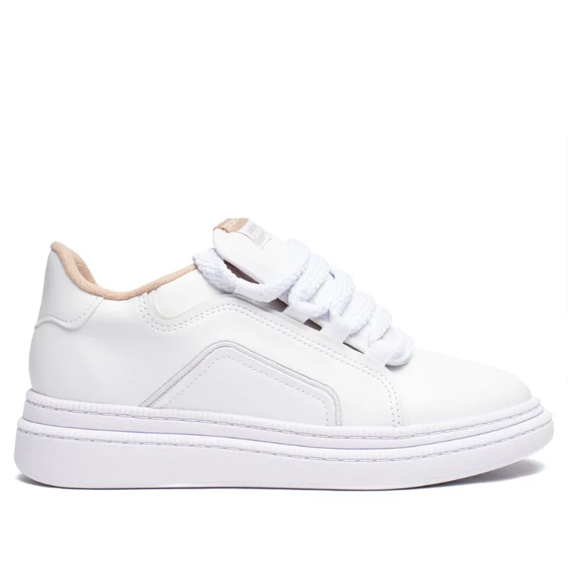 Tênis Feminino Moleca Urbano Napa Turim Branco/Bege - 39