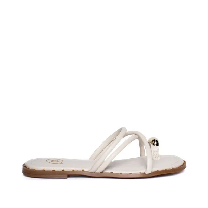 Rasteira Infantil Molekinha Tiras Finas Off White - 31