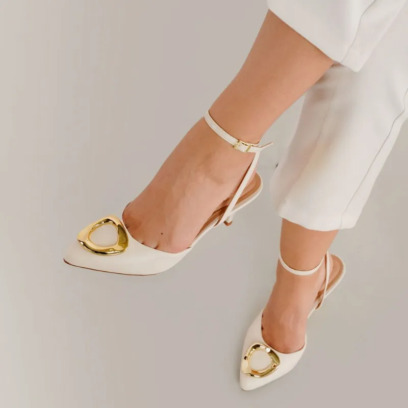 Scarpin Sling Back Beira Rio Madri Show Feminino Branco 34