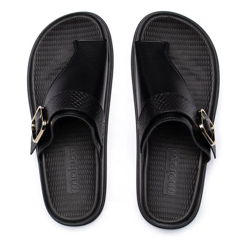 Chinelo Feminino Moleca Slide Flatform Croco Preto - 39