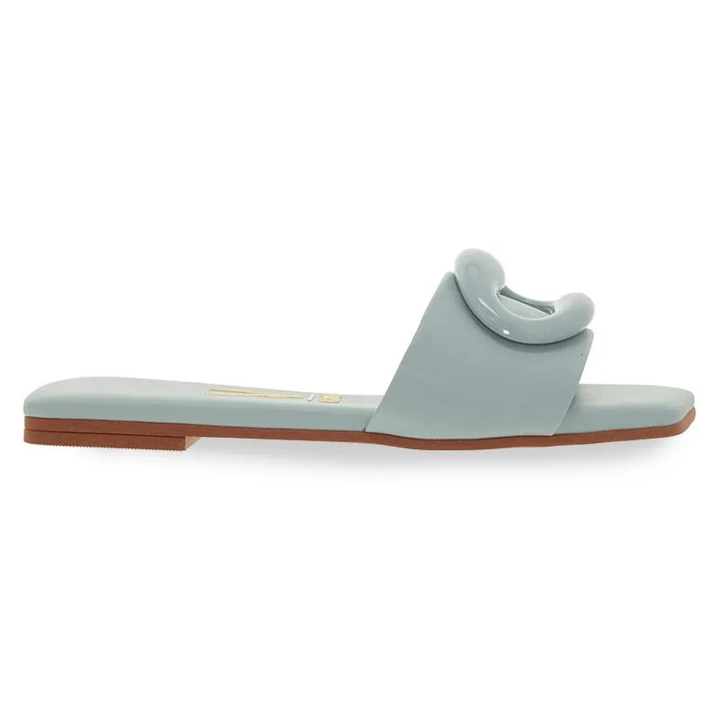 Rasteira Feminina Vizzano Azul Bico Quadrado 35